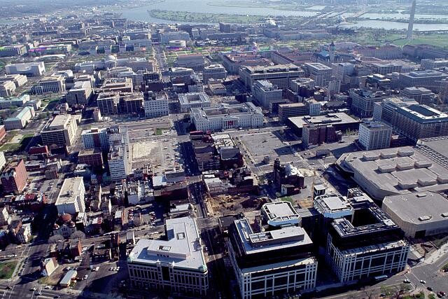 Photo:Washington D.C. 1980s Aerial View Downtown Capitol Mall Skyline