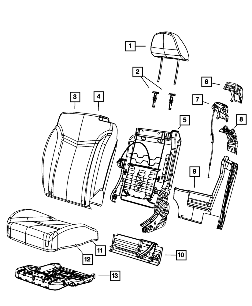 Genuine Mopar Front Seat Back Cover Left 1WP11DX9AA
