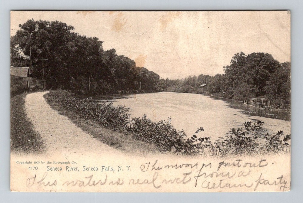 Seneca Falls NY-New York, Seneca River, Seneca Falls, c1906 Vintage Postcard