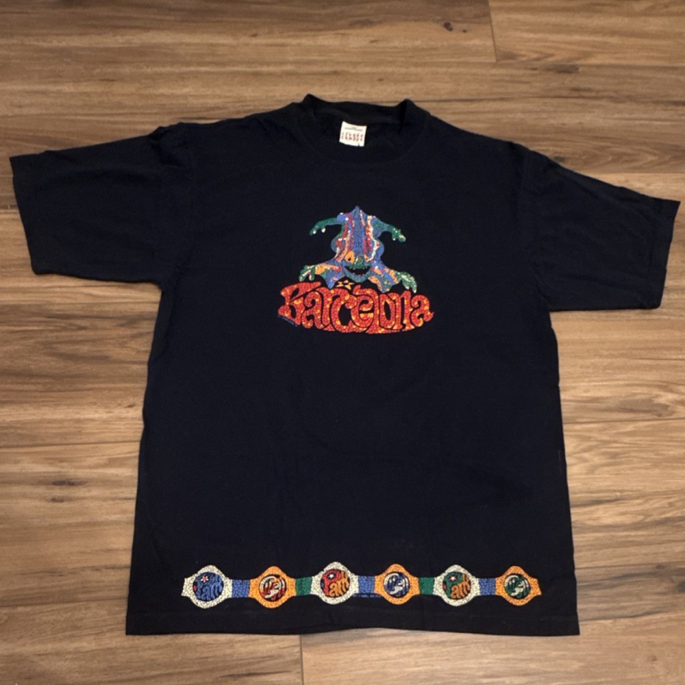 Vintage Ciudad Campus Barcelona Men's Black Graphic Cotton Knit Tee Crew Neck L
