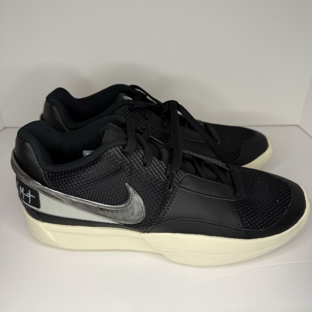 Mens Size 10.5 Nike Ja 1 Black Light Silver Basketball Shoes DR8785 002