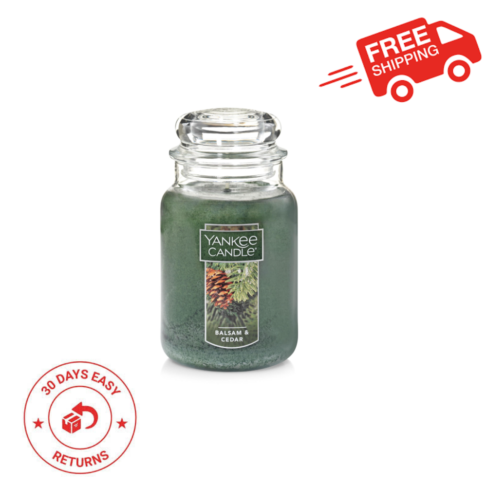 Yankee Candle Balsam & Cedar - 22 oz Original Large Jar Scented Candle Over 110h
