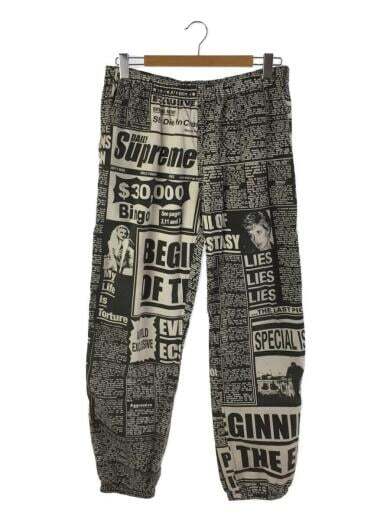 SUPREME 18AW Newsprint Skate Pants L      WHT