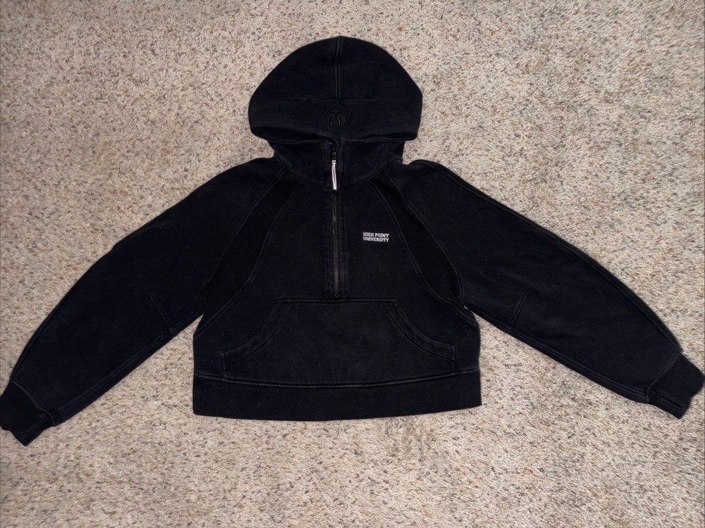 Lululemon Women’s Embroidered Scuba 1/2 Zip Hoodie Black Size XS/S