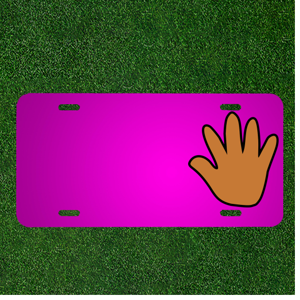 Create Your Own Custom Personalized Car License Plate Featuring Hand-Drawn Open Wave Design with Added Names