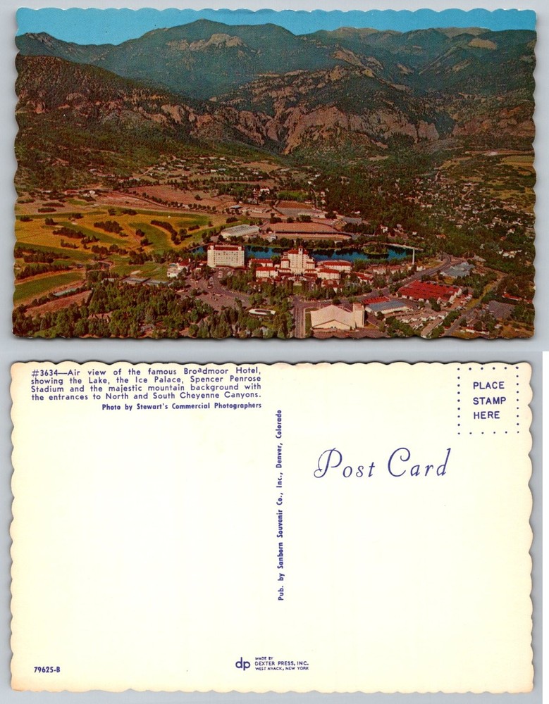 Broadmoor Hotel Colorado Springs CO Aerial View Vintage Postcard Dexter Press