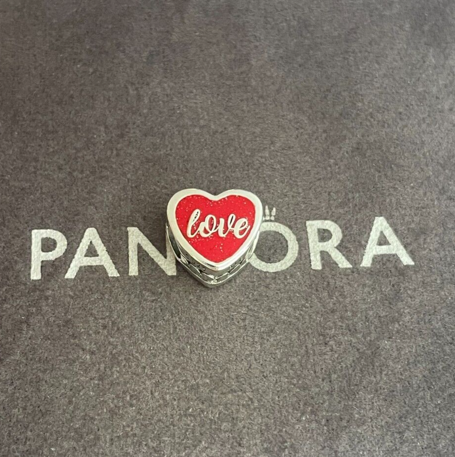 Pandora S925 Sterling Silver Love St Maarten Heart Charm Bead in Gift Box  