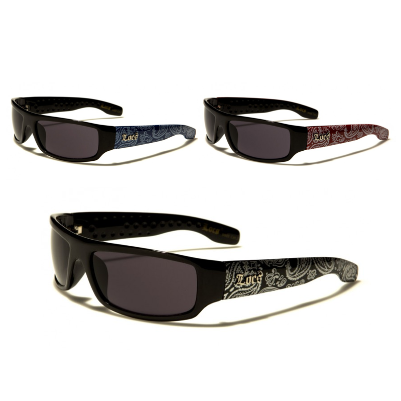 Stylish LOCS Bandana Sunglasses with Flat Top Dark Lenses for Men