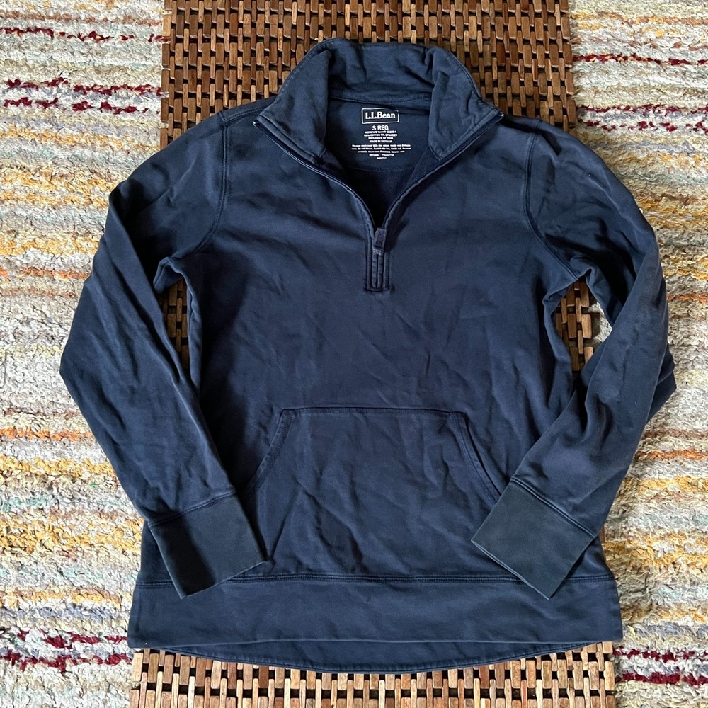 L.L. Bean 1/4 Zip Pullover Sweater Jacket Navy Blue Women's Size Small S