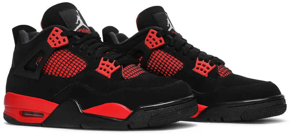 NIB DS - Air Jordan 4 Retro 'Red Thunder' 2022 Sz 13 - Black / Red CT8527-016