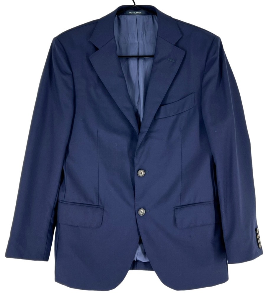 Suitsupply Men Lazio Slim 100% Wool Blazer Jacket Size 46 - XS