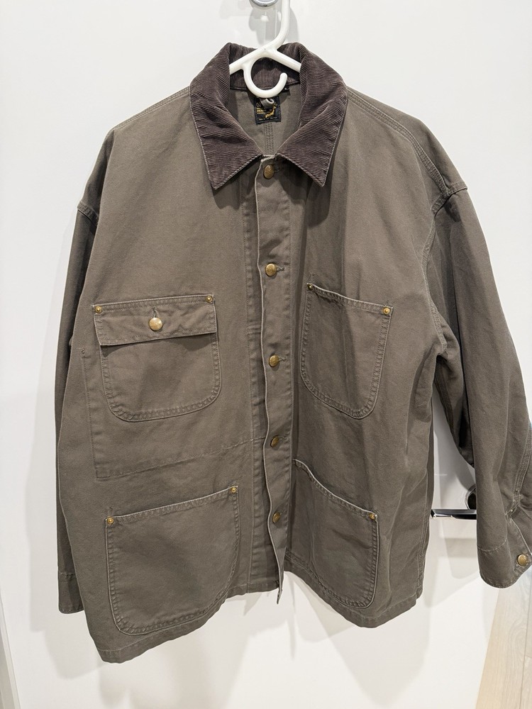 Orslow Men’s Cotton-Blend Corduroy-Trimmed Cotton-Canvas Chore Jacket Size 3