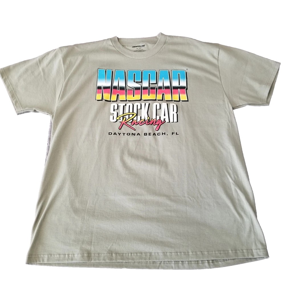 Men's XL Green 100% Cotton NASCAR Racing T-Shirt
