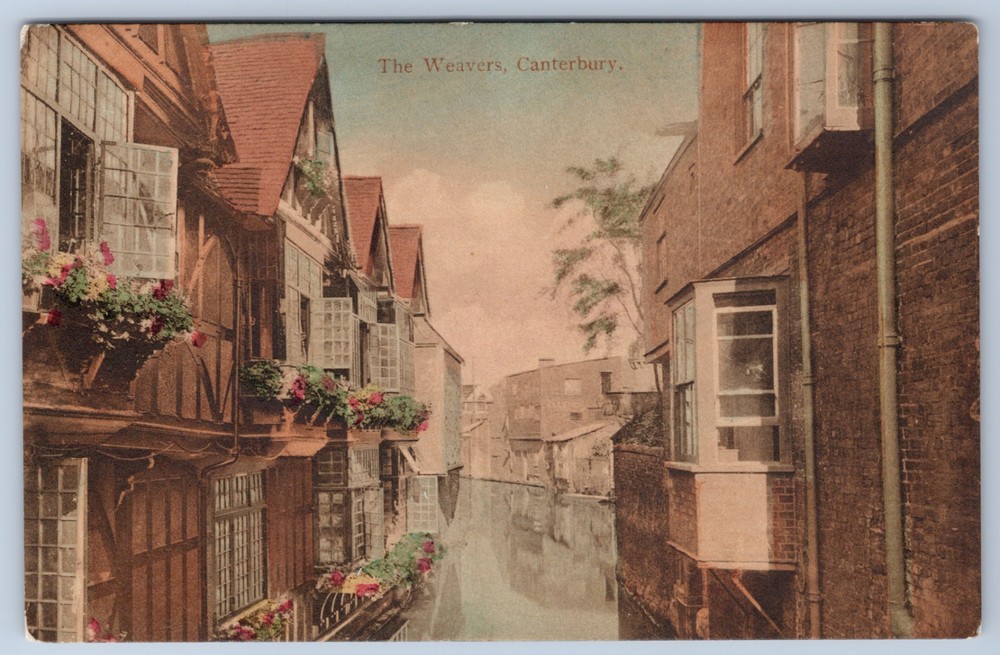 England Canterbury The Weavers House on River Stour J.G. Charlton Postcard