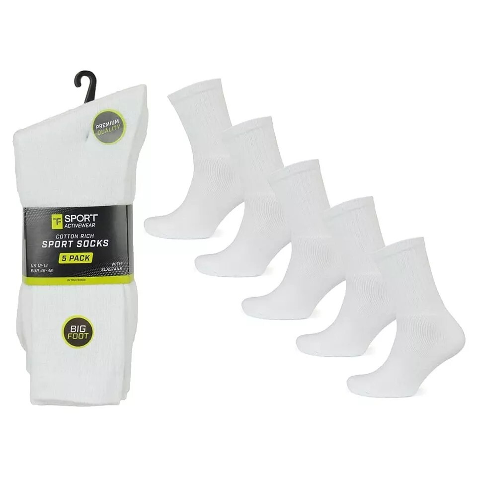 10 Pairs Men's Bigfoot Plain Rich Cotton Premium Quality Sports Socks UK 12-14