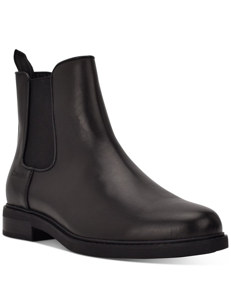 Calvin Klein Mens Black Fenwick Cushioned Round Toe Chelsea Boot Size 7.5