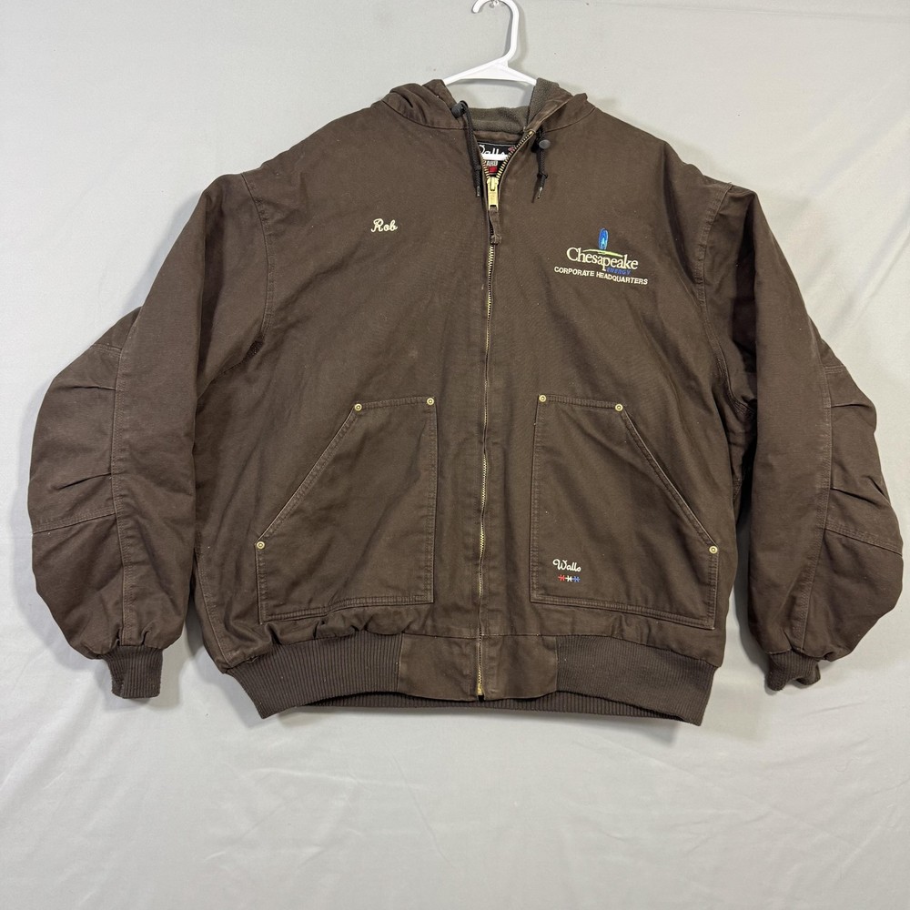 Walls Blizzard Pruf Jacket Mens 2XL Tall Chesapeake Energy Hooded Work Coat