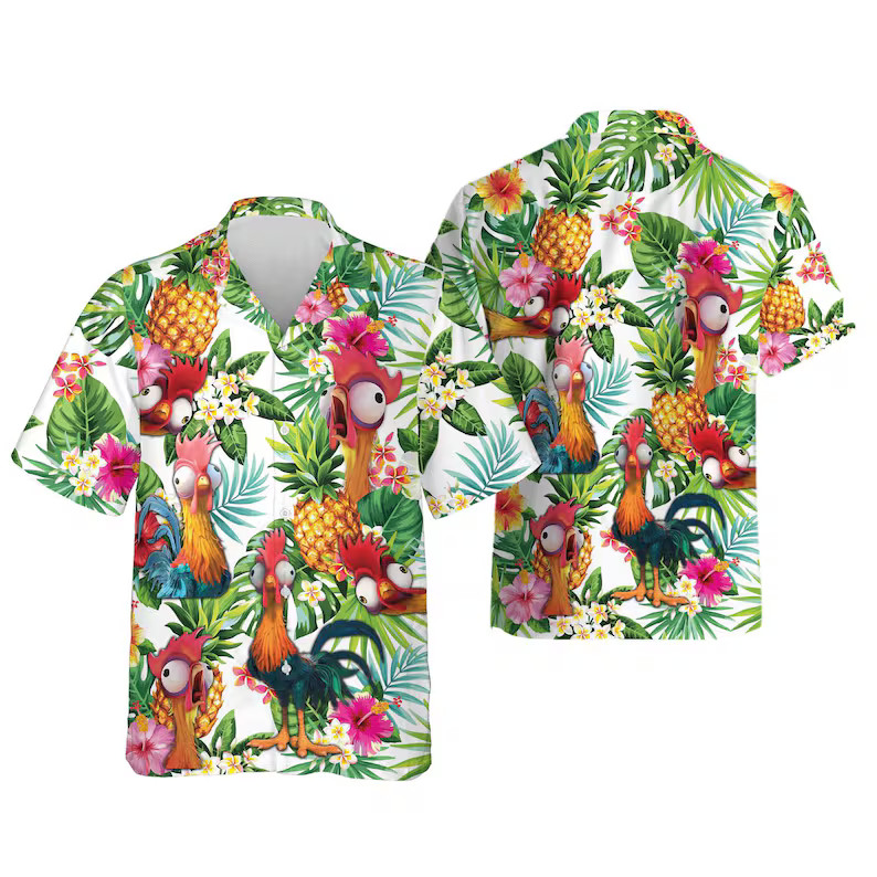 Disney Moana Chicken Aloha Hawaiian Shirt #4