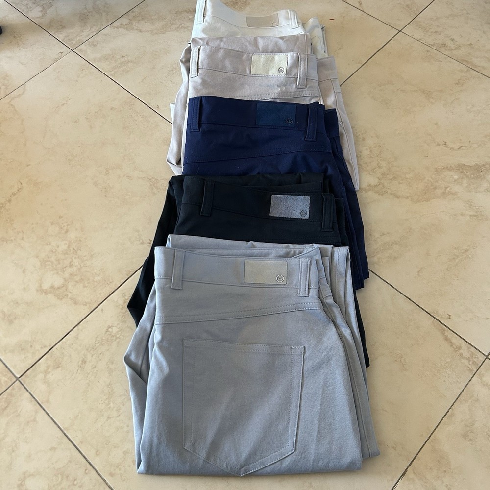 Mens Peter Millar Lot Of 5 Eb66 Polyester Blend Golf  Pants Size 36x32