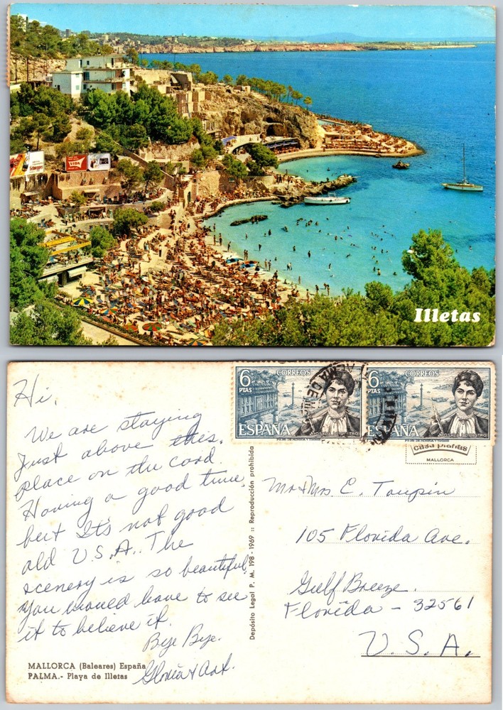 Continental Illetas Beach Mallorca Spain Postcard