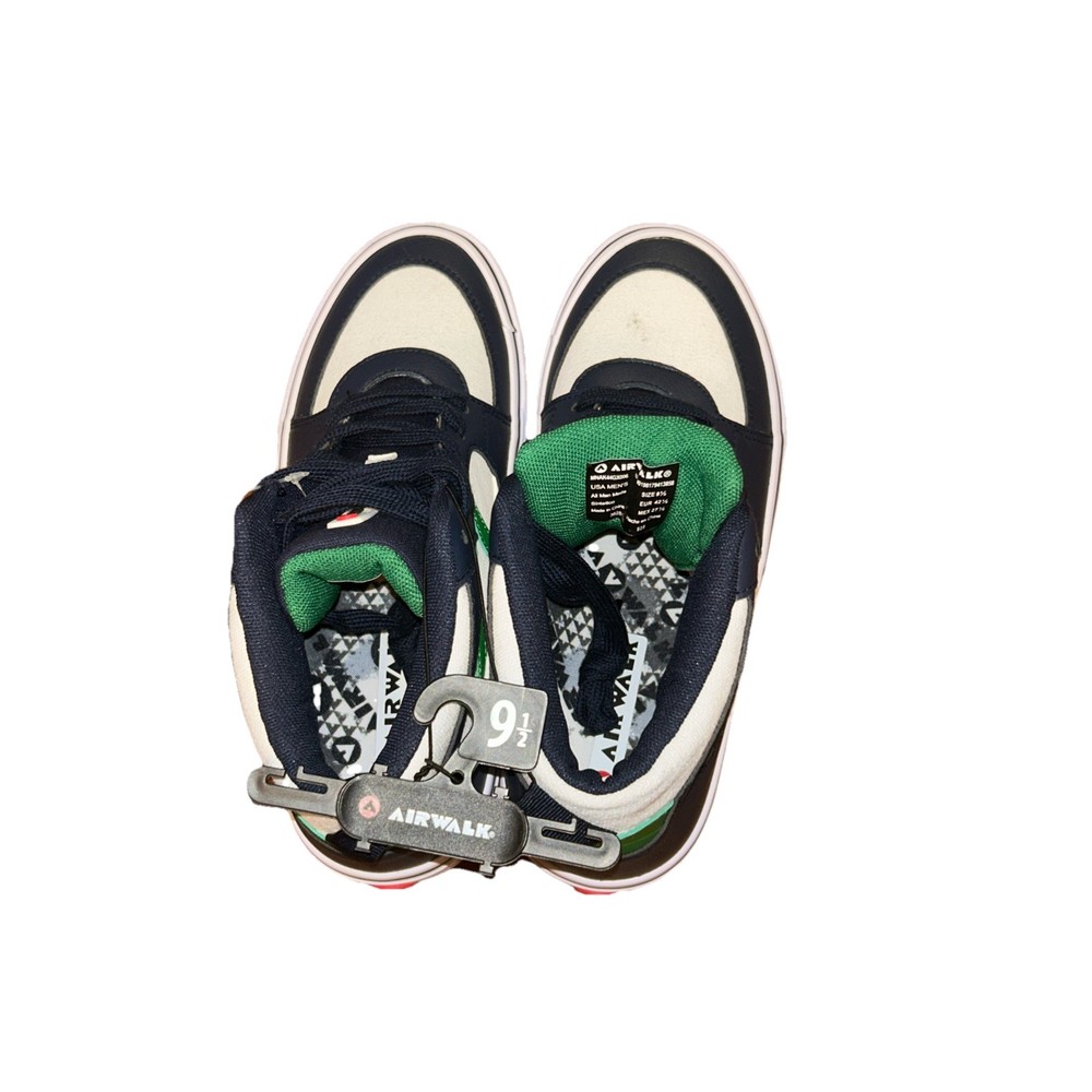 Airwalk Grind High Top Sneakers Size 9.5 New w/ Tags (Blue & White,Green )