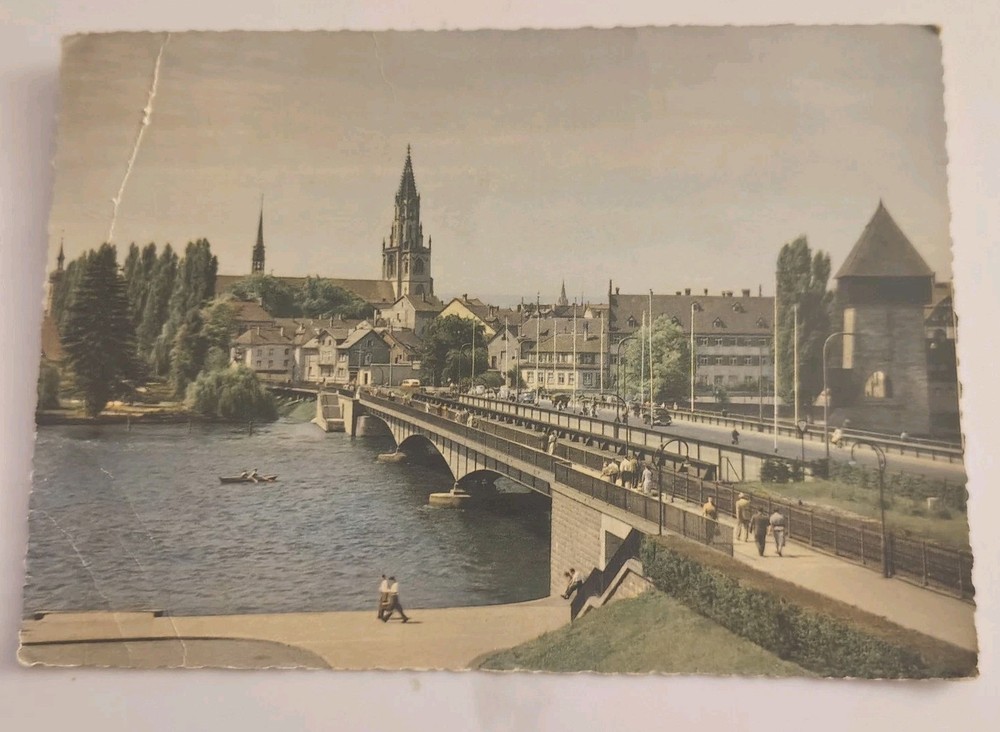 Konstanz Germany Bridge Waterfront Vintage Postcard