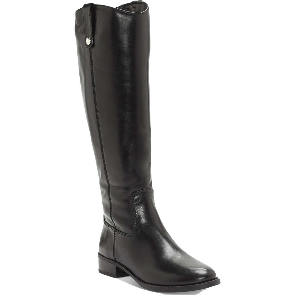 INC Womens Fawne Black Leather Tall Riding Boots Shoes 5 Medium (B,M)  1200