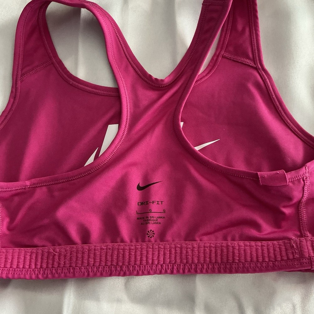Nike Dri-FIT Women’s Pink Racerback Pullover Wireless Logo Sports Bra L G