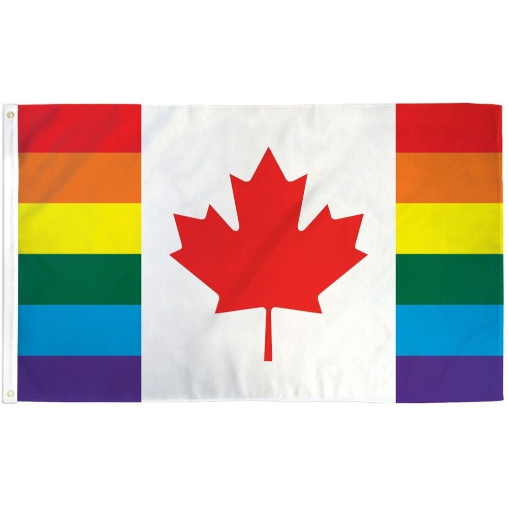 3x5 Canada Rainbow Flag Gay Pride Lesbian LGBT Event Banner Canadian Pennant New