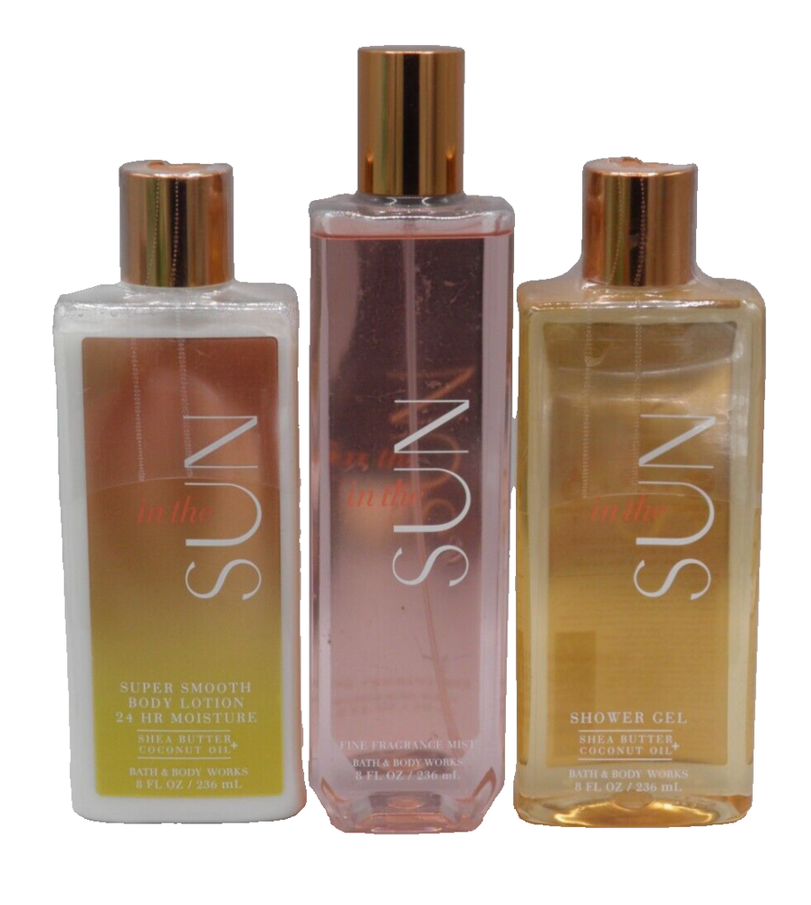 3 Bath & Body Works IN THE SUN MIST GEL BODY LOTION  SEALED ORIGINAL FORMULA