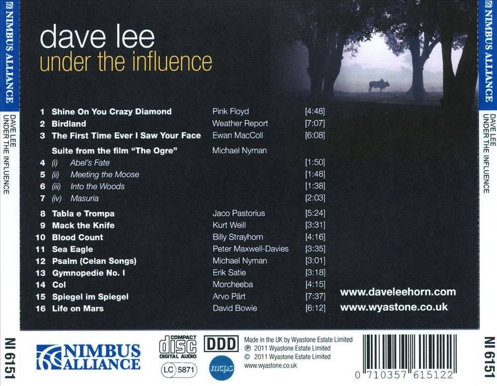 DAVID LEE UNDER THE INFLUENCE NEW CD