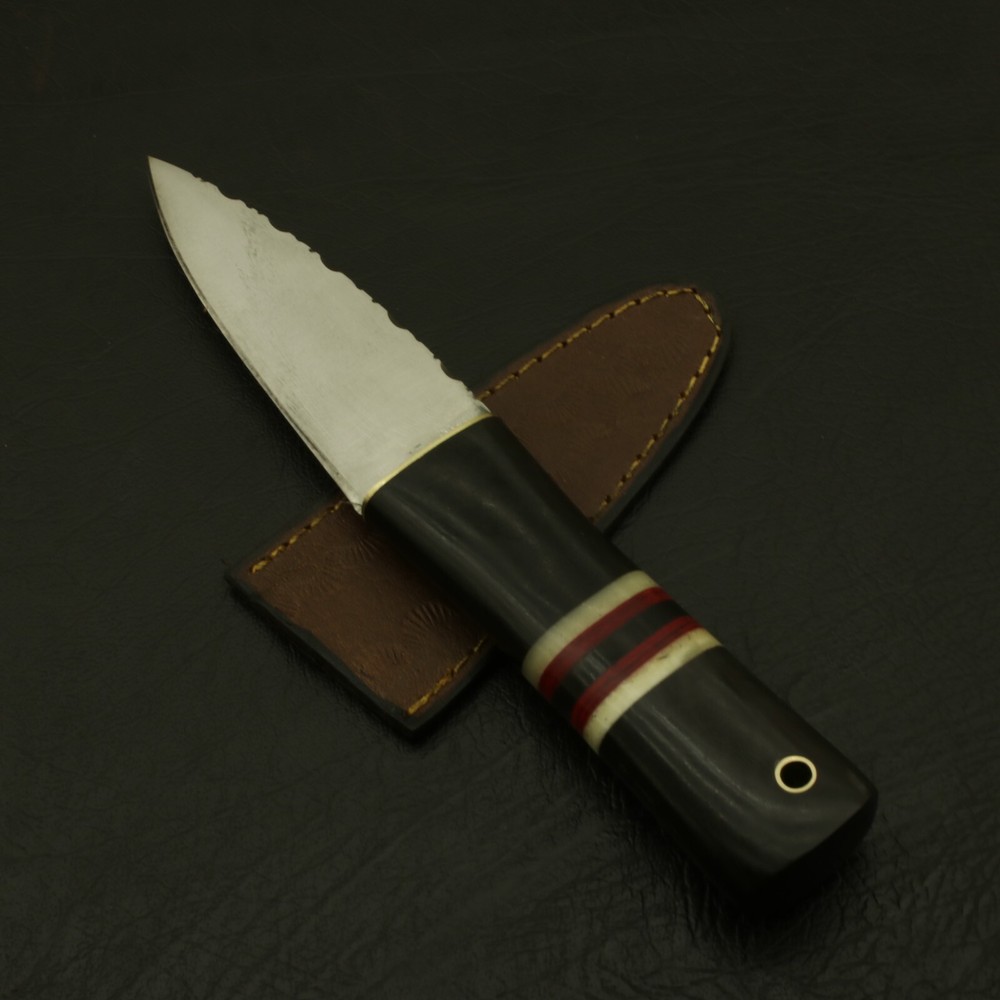 Handcrafted Stainless Steel Serrated Scottish Dirk Knife with Custom Sheath