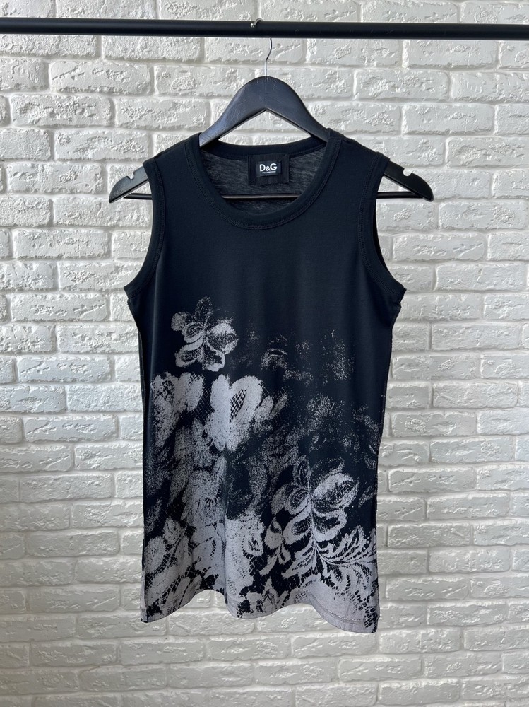 Dolce & Gabbana Black Floral Printed Tank Top Women's Size S