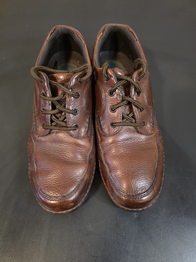 Nunn Bush Oxford Brown Leather Lace-Up Comfort Gel Men's Casual Shoes