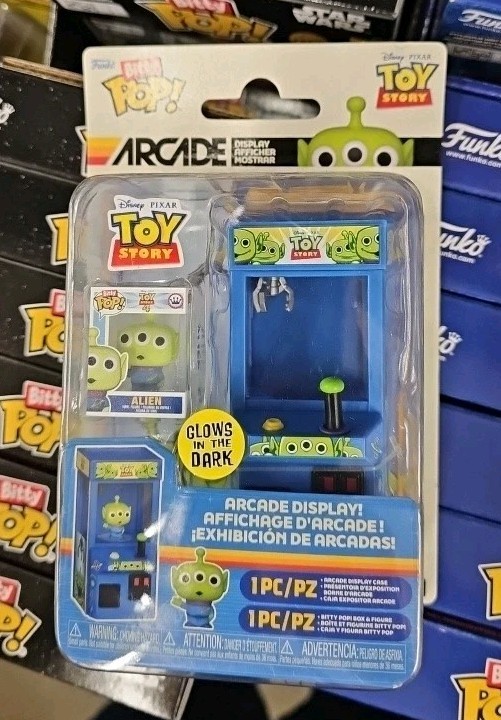 Toy Story Alien Claw Glow-in-the-Dark 8-Bit Funko Bitty Pop! Arcade Cabinet
