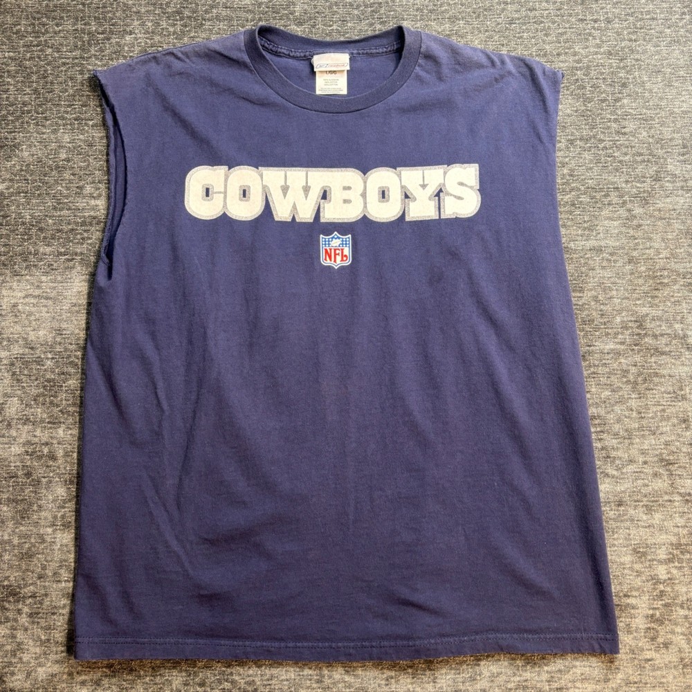Reebok Dallas Cowboys NFL Sleeveless T-Shirt Mens Large Navy Blue Muscle Tee