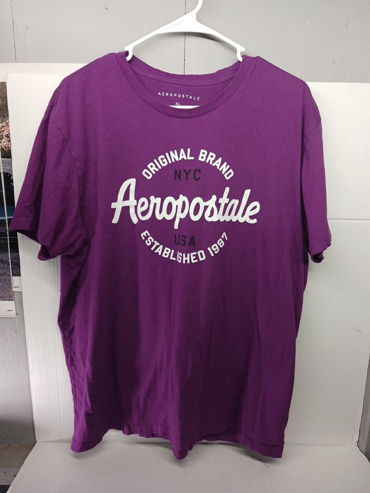 Aeropostale T-Shirt XL Aero New York Purple Cotton Casual Tee
