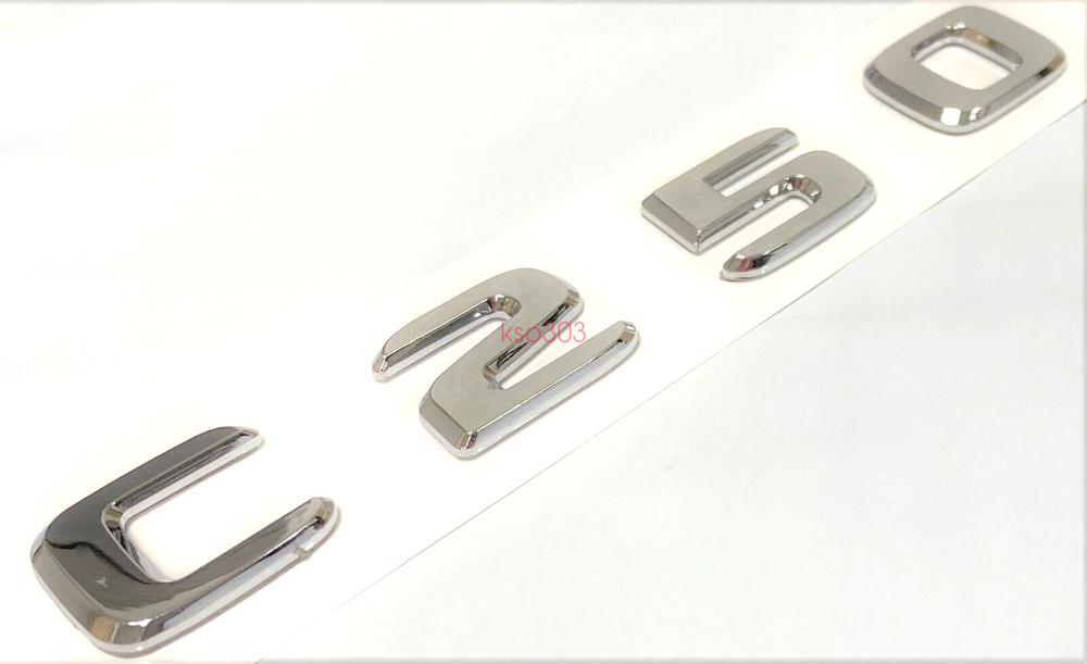 #2 C250 CHROME FIT MERCEDES REAR TRUNK EMBLEM BADGE NAMEPLATE DECAL LETTERS