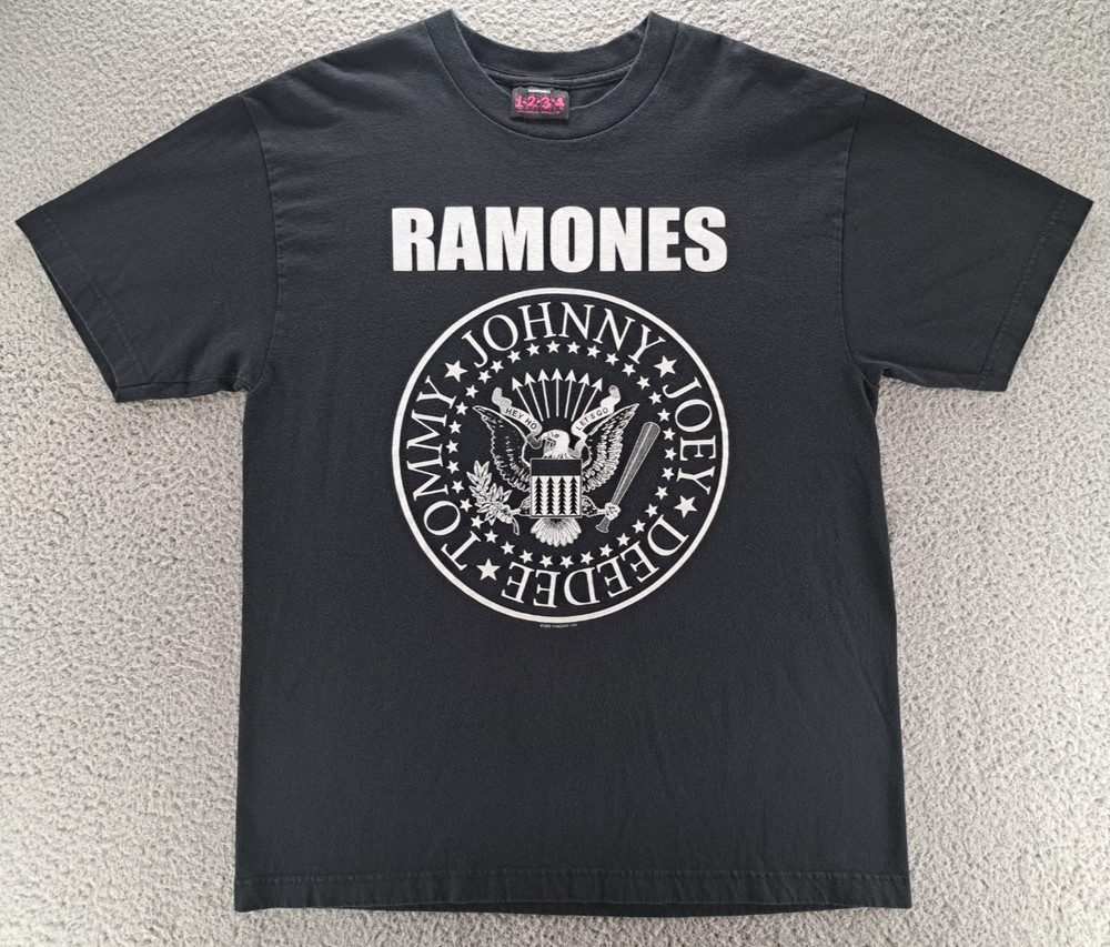 VINTAGE Ramones Shirt Mens Large Black Hey Ho Lets Go Band Tour Concert 2005 Y2K