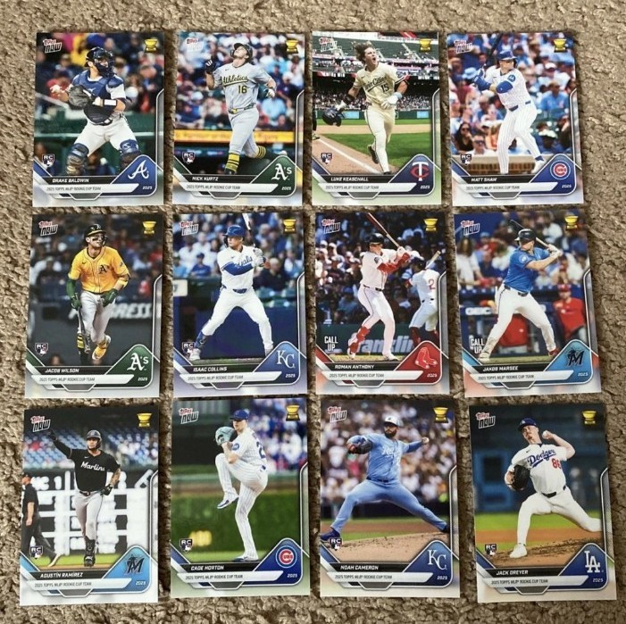 2025 Topps Now All Rookie Cup Team Complete Set #1-#12 Kurtz, Anthony, Wilson