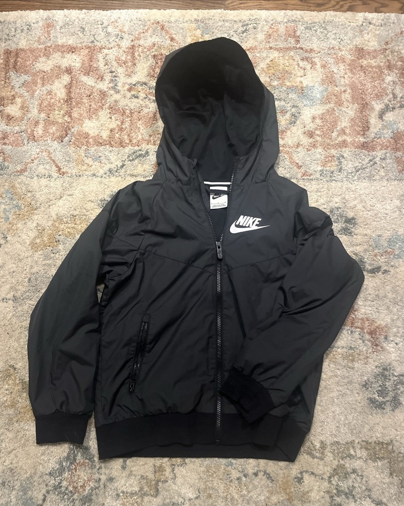 Nike Windbreaker Women's Black Full Zip Activewear Outerwear Small S