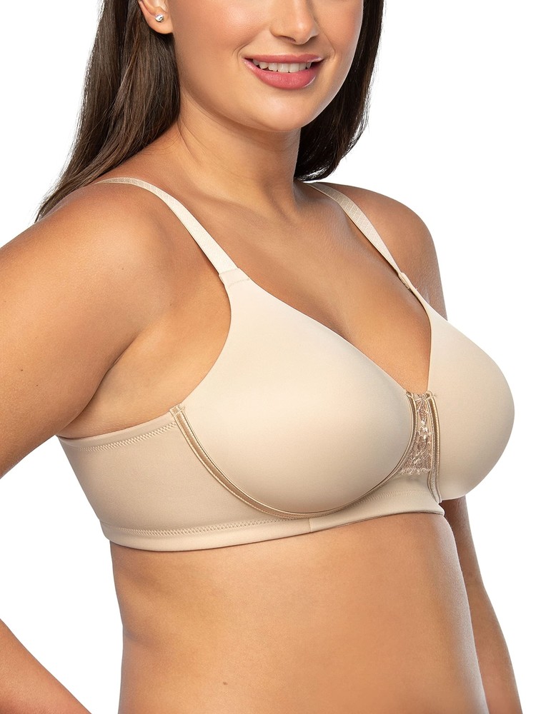 Women's Full Figure Back Smoothing Wirefree Bra 42D Beige Beauty Support