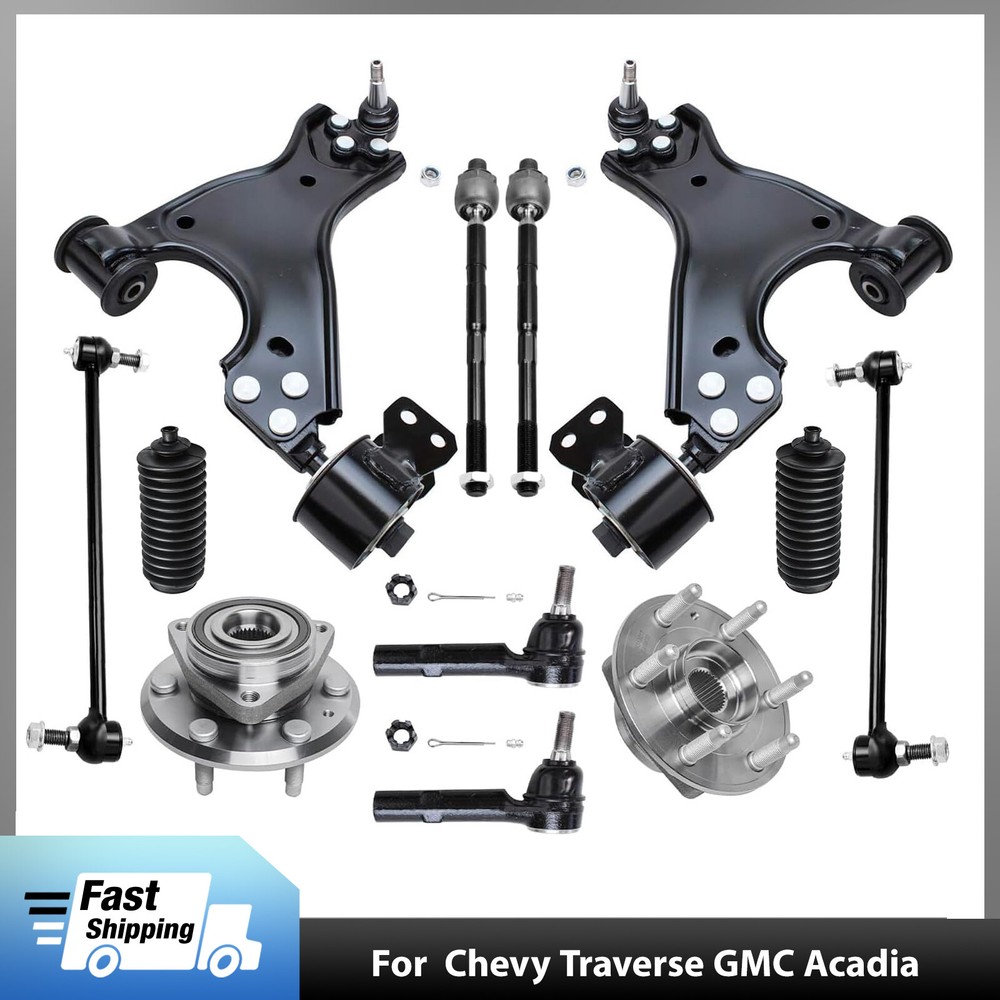 For Buick Enclave GMC Acadia Front Wheel Bearing Hub and Control Arm Ball Joint