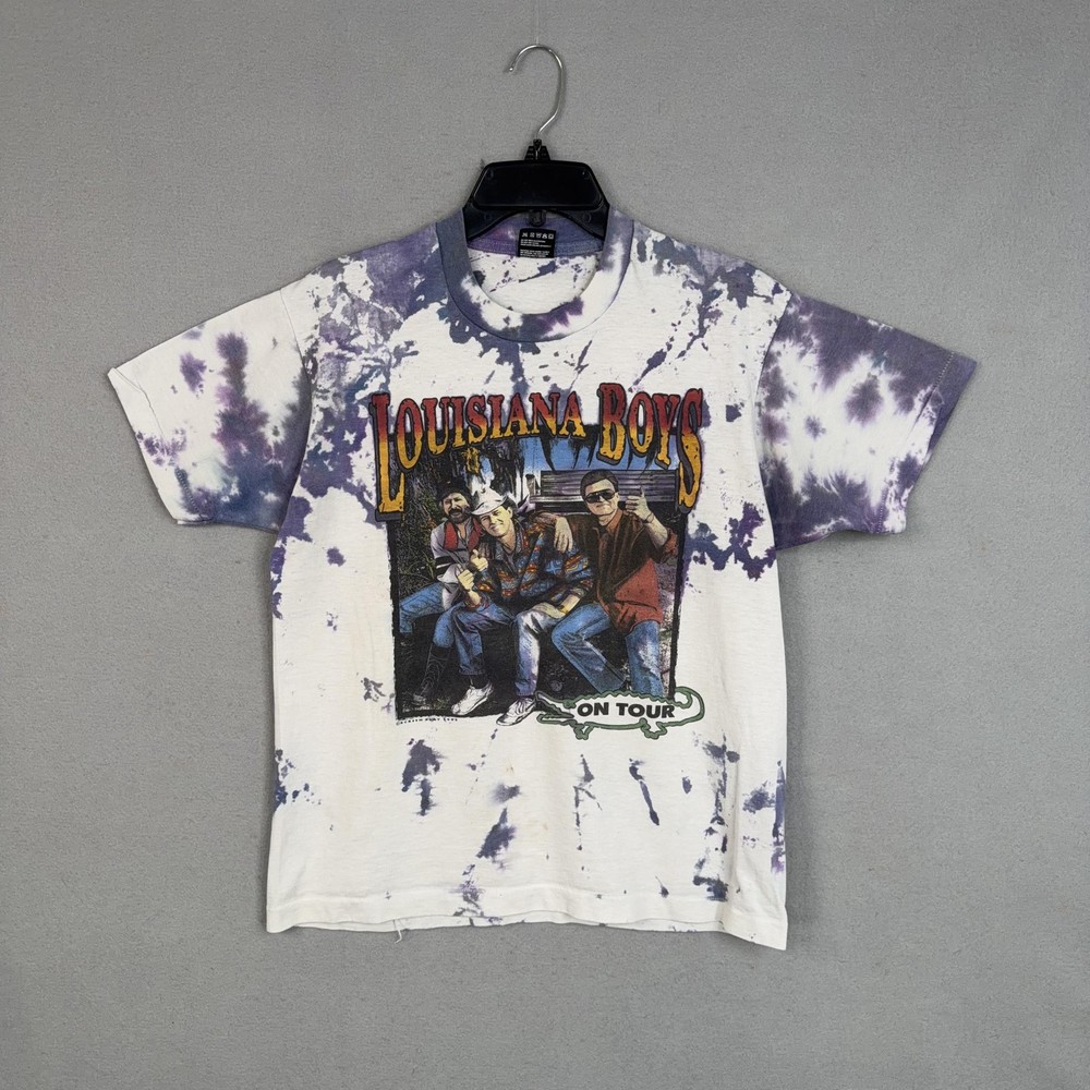 Vintage Louisiana Boys Shirt Mens Large Single Stitch Tie Dye Tour Tee 1992 90s