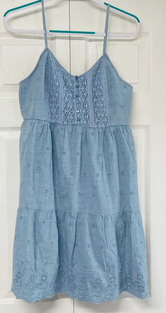 Levi's Women's Cora Cotton Eyelet Dress SZ: M, Blue WITH LINING , Straps, NWOT