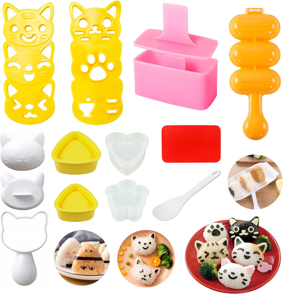 Cute Cat Rice Ball Sushi Mold for Kids - Musubi Maker Press