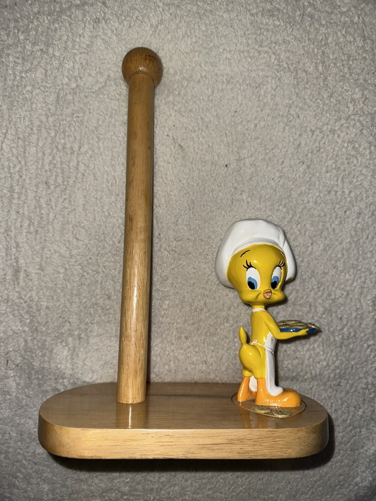 Warner Bros Studio Store TWEETY Bird Figurine Paper Towel Holder 1997, Rare