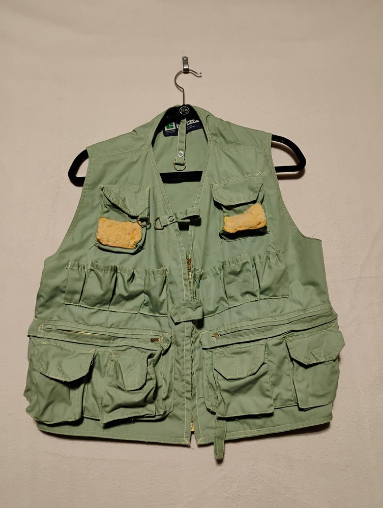 Vintage Kassnar Vest Mens XL Green Fly Fishing Multi Pocket Outdoor Gear