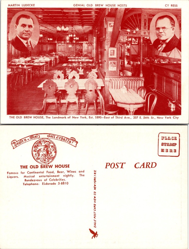 The Old Brew House New York NY Postcard