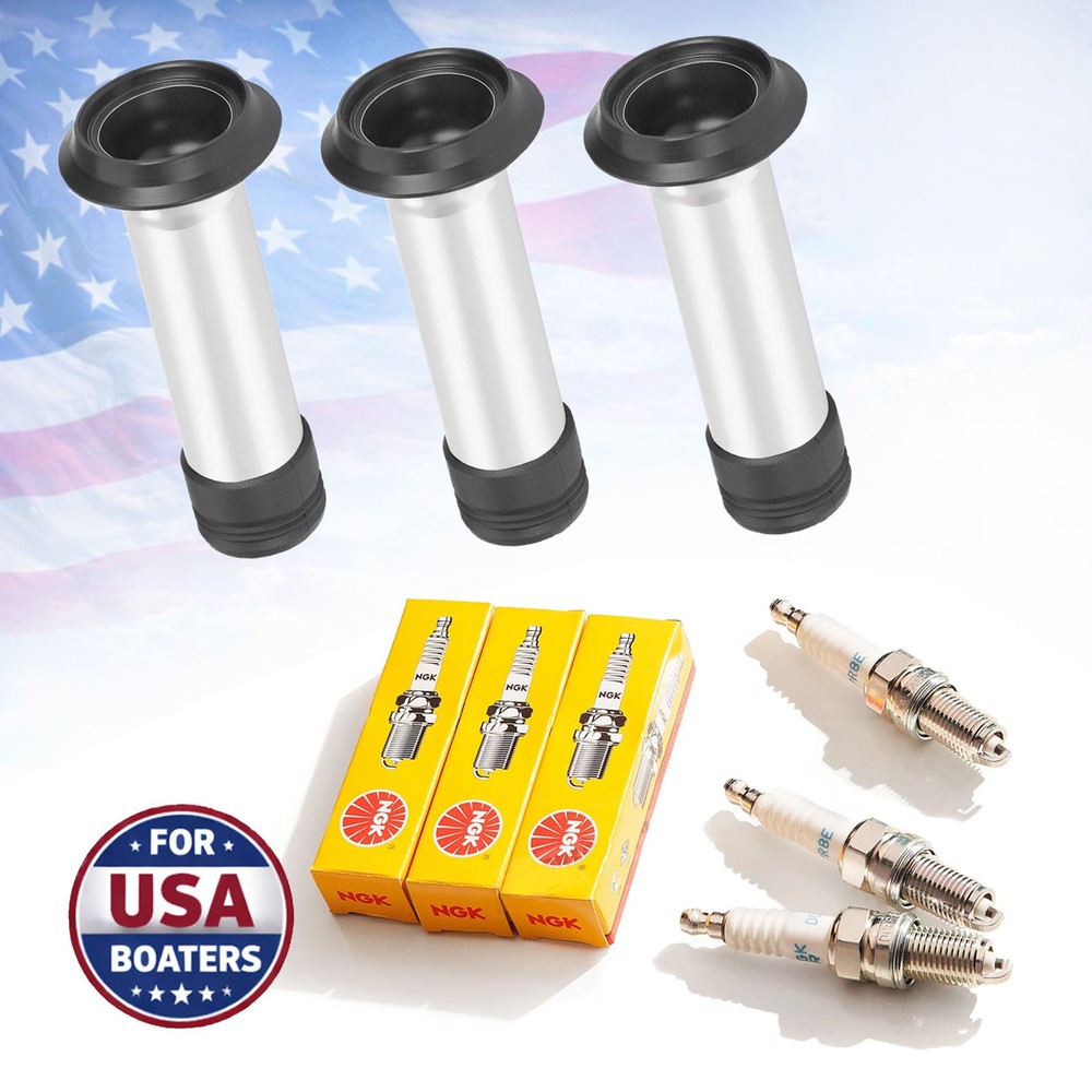 3PCS NGK Spark Plug 4339 Sea Doo GTI GTX 130 170 230 Spark Plug Tube 420851754